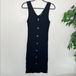 Derek Heart Black Ribbed Sheath Dress